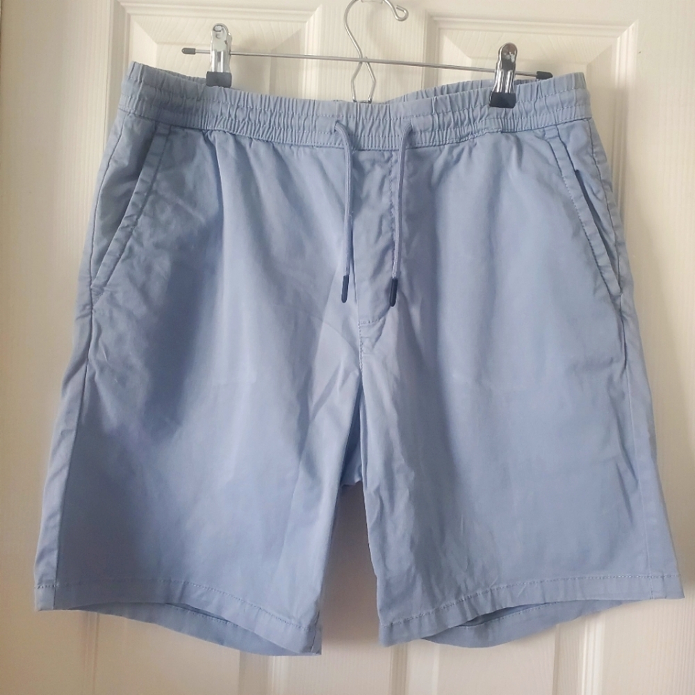 Zara Men's Casual Blue Chino Stretch Shorts Size LARGE